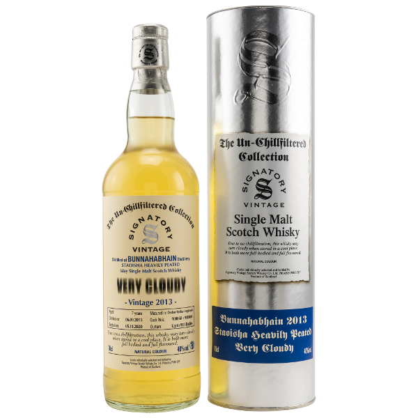 Bunnahabhain Staoisha Very Cloudy 2013/2020 40% Alc. 0,7l Signatory un-chill #9000068+9000069