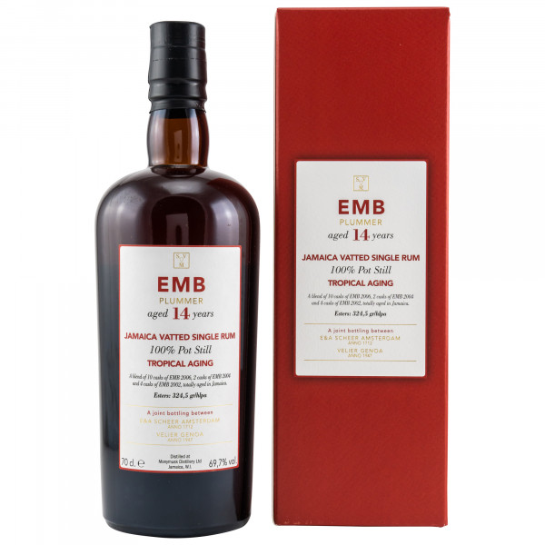 EMB Plummer 14 y 69,7% 0,7l Tropical Aging Velier Main Jamaica Vatted Single Rum